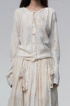 Mutedance 25 Autumn and Winter Button Drawstring Collar Shirt Top Series Handmade Classic MD-MD25FW35-nude